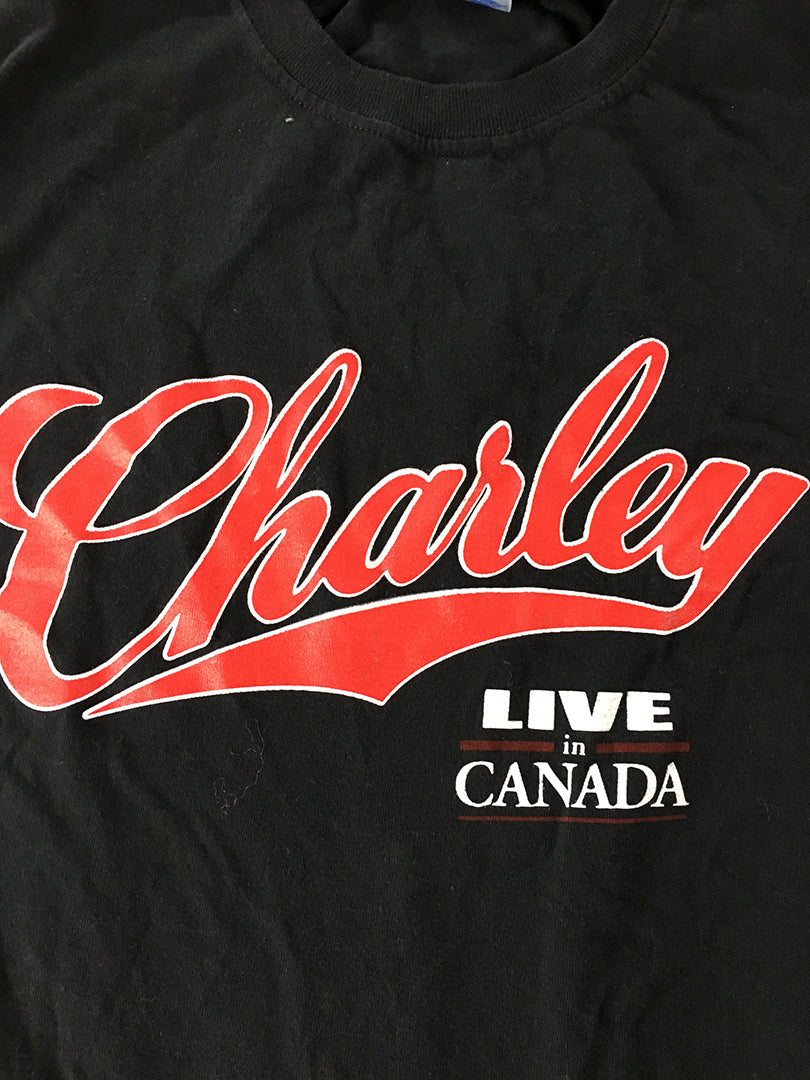 Charley Pride Live in Canada T-Shirt Adult Size L Black Short Sleeve Tee