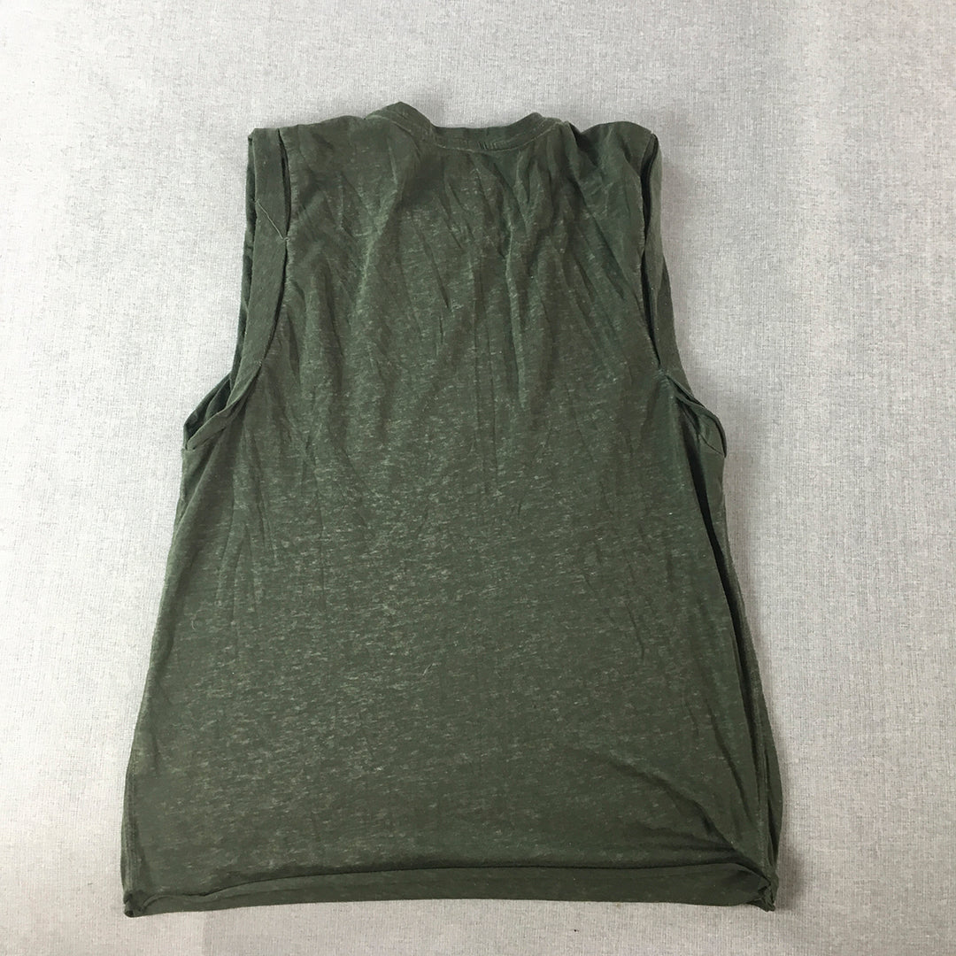 Rockwear Womens Tank Top Size 8 Khaki Green Sleeveless Singlet Shirt