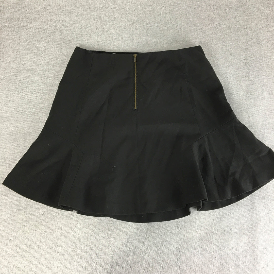 Marcs Womens Mini Skirt Size 10 Black Mermaid Hem A-Line