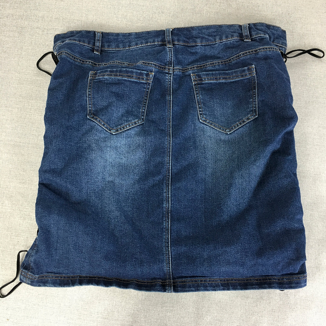 Autograph Womens Denim Skirt Size W40 Blue Stretch Lace Straight