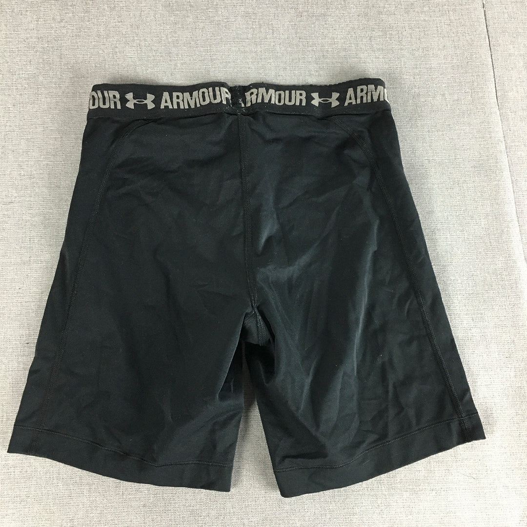 Under Armour Womens Shorts Size XS Black Logo Running Gym