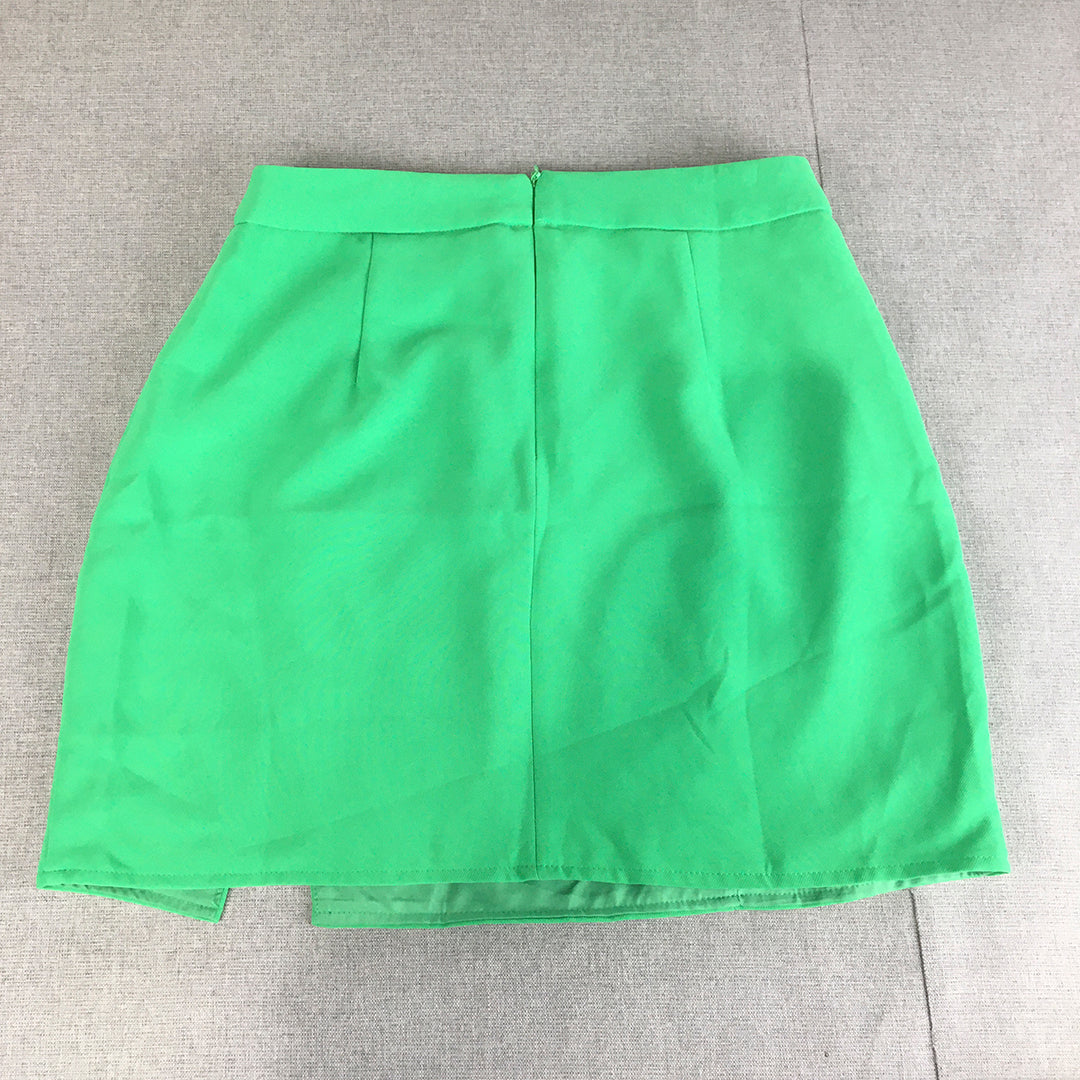 Showpo Womens Mini Skirt Size 10 Green Slit