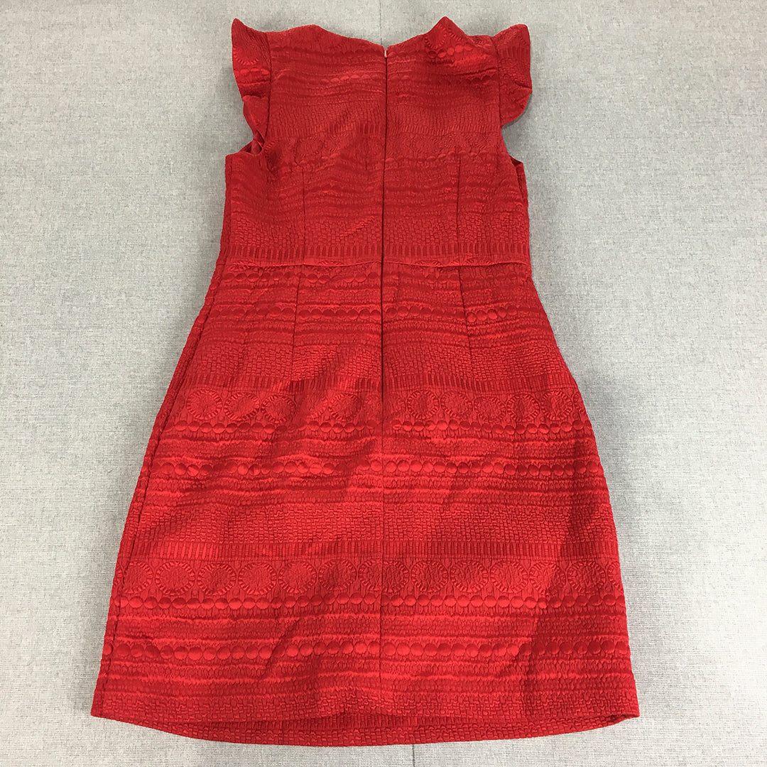 Forever New Womens Pencil Dress Size 8 Red Sleeveless Mini Stretch