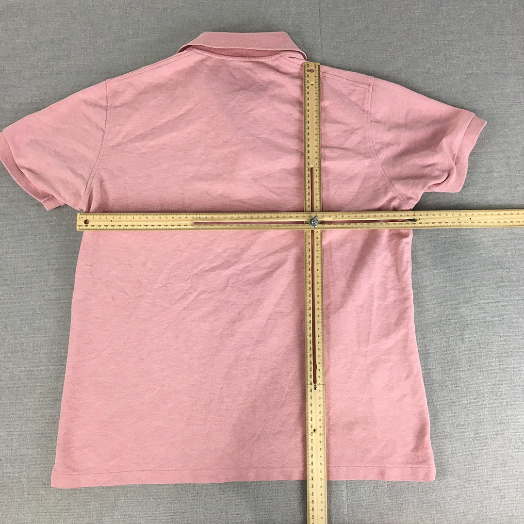 Uniqlo Mens Polo Shirt Size M Pink Collared Short Sleeve Rugby