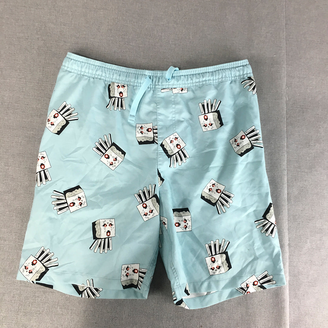 Minecraft Kids Boys Shorts Size 16 Ghast Blue Drawstring