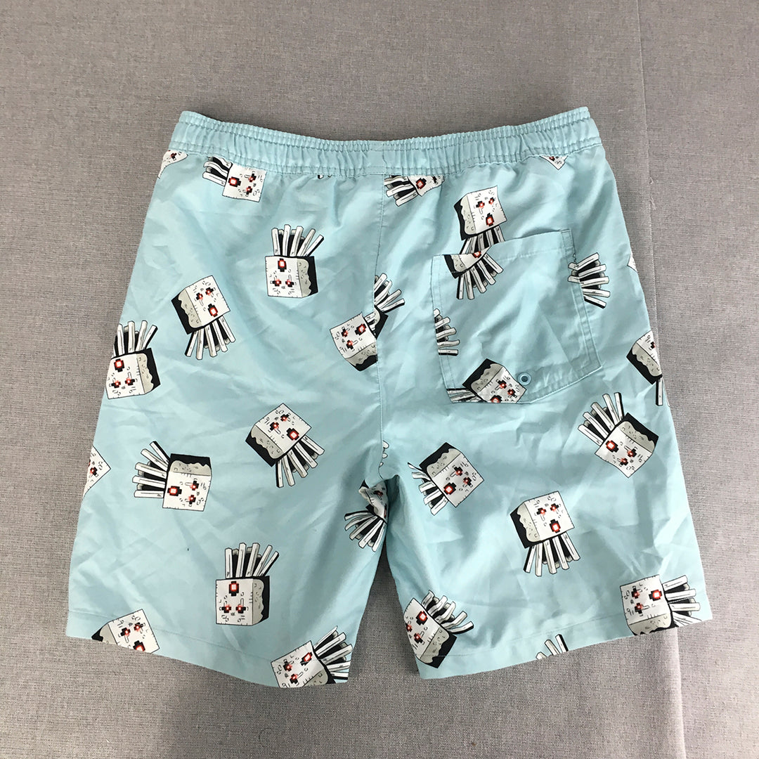 Minecraft Kids Boys Shorts Size 16 Ghast Blue Drawstring