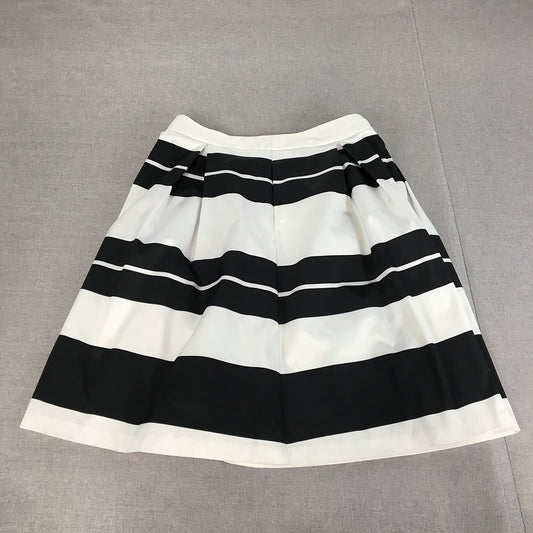 Diana Ferrari Womens A-Line Skirt Size 8 Black White Pleated Back Zip