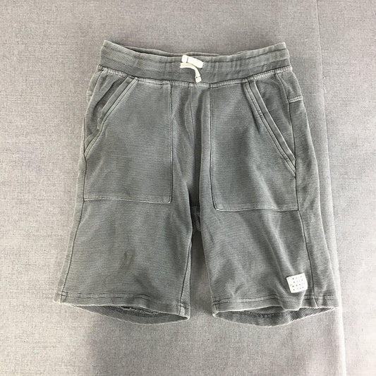 Zara Kids Boys Shorts Size 11 - 12 Grey Striped Drawstring Pockets