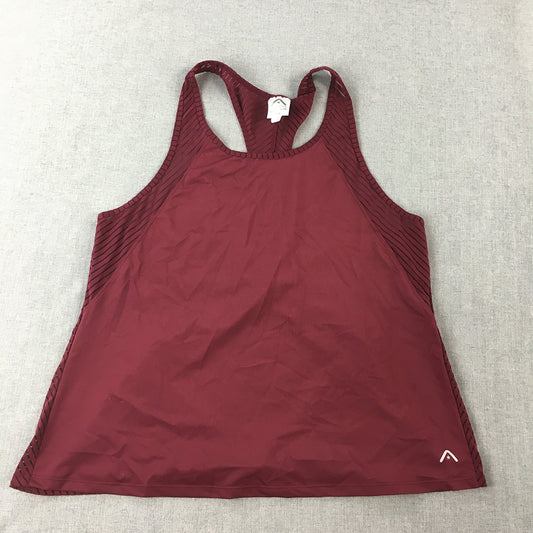 Rockwear Womens Tank Top Size 14 Red Logo Sleeveless Singlet Shirt