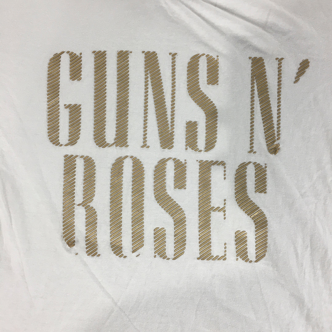 Guns N' Roses Womens T-Shirt Size XS White Rock Band Logo Top