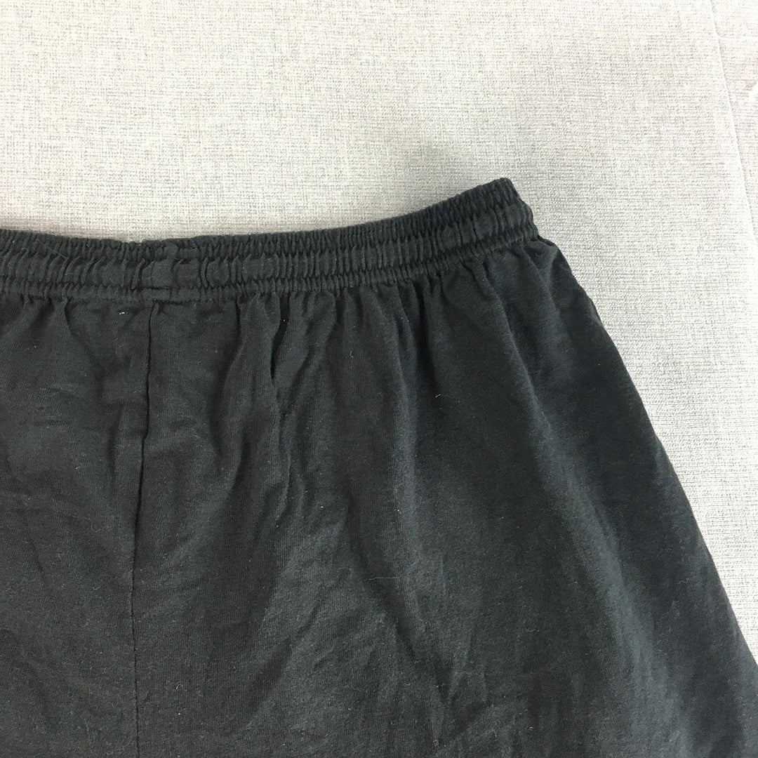 Hanes Mens Shorts Size L Black Pockets Elastic Waist