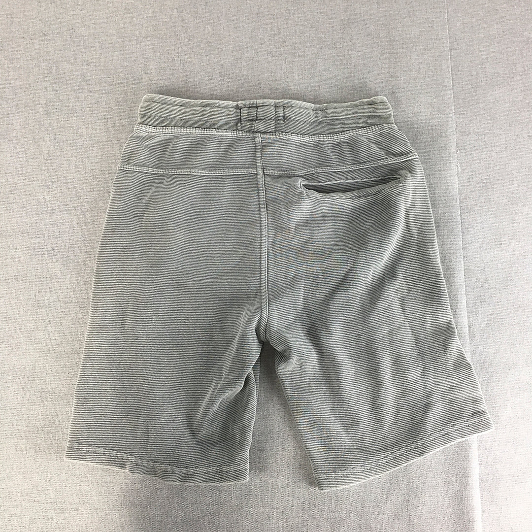 Zara Kids Boys Shorts Size 11 - 12 Grey Striped Drawstring Pockets