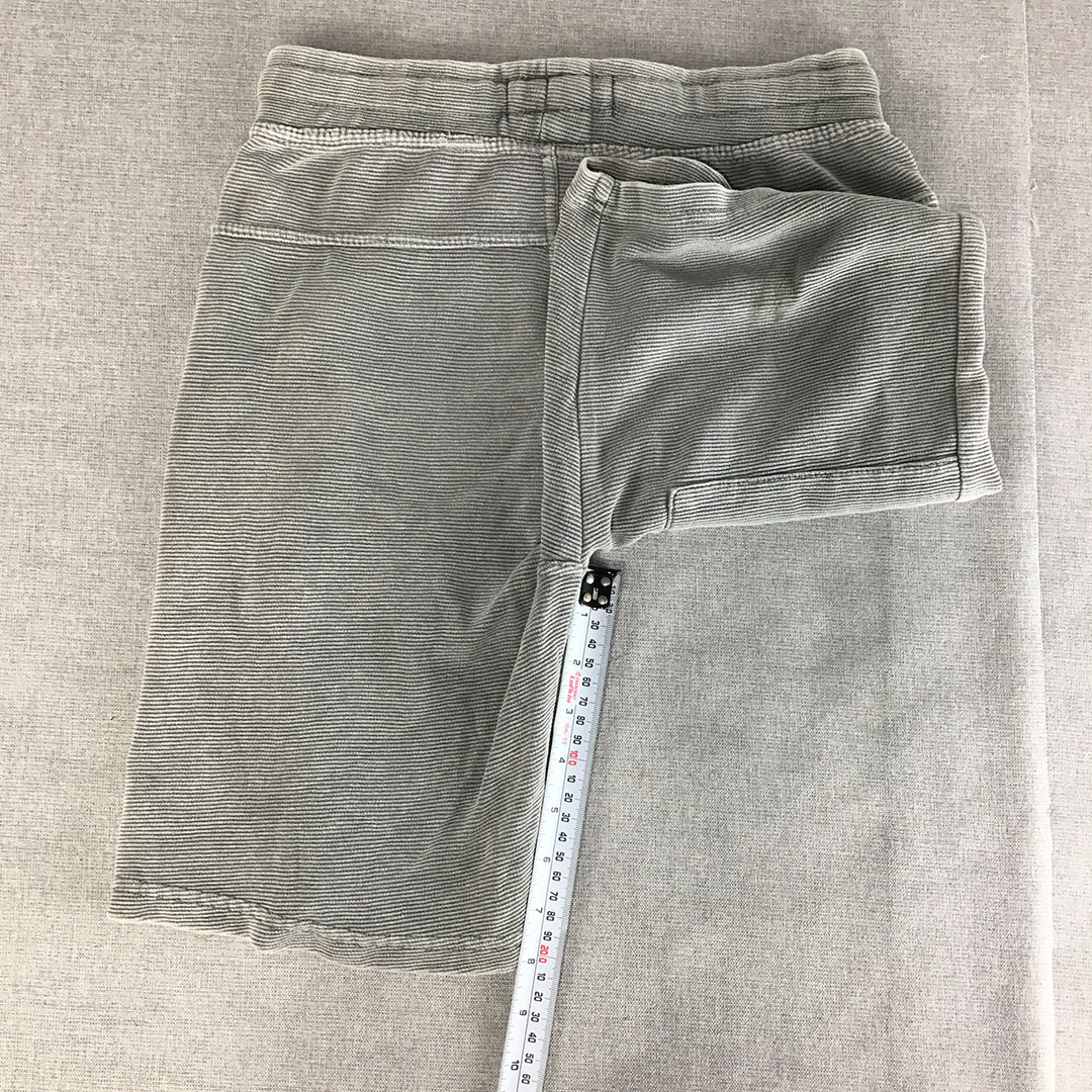 Zara Kids Boys Shorts Size 11 - 12 Grey Striped Drawstring Pockets