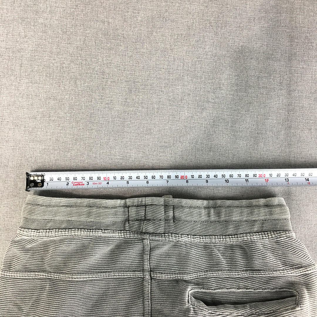 Zara Kids Boys Shorts Size 11 - 12 Grey Striped Drawstring Pockets