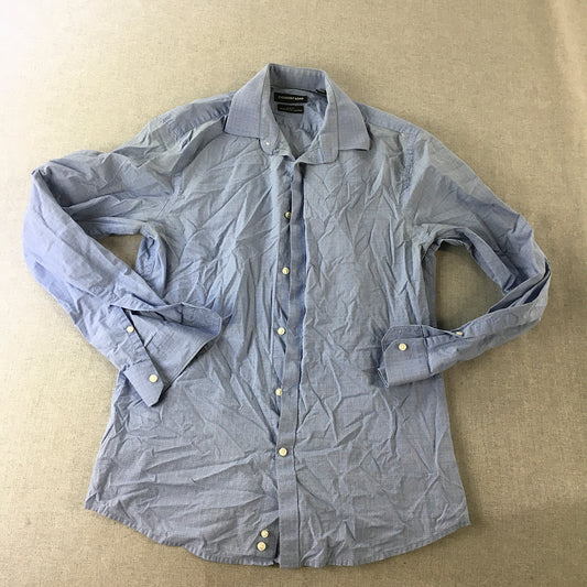 Country Road Mens Shirt Size M Slim Fit Blue Long Sleeve Button-Up Collared