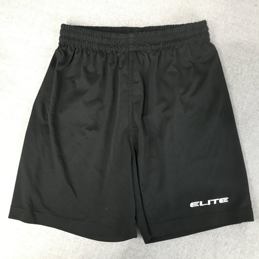 Elite Kids Boys Shorts Size 10 Black Sport Running Football Elastic Waist