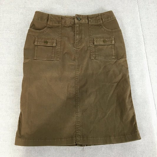 Vintage A.V.V By Michel Klein Paris Womens Corduroy Cargo Skirt Size S Brown Y2K