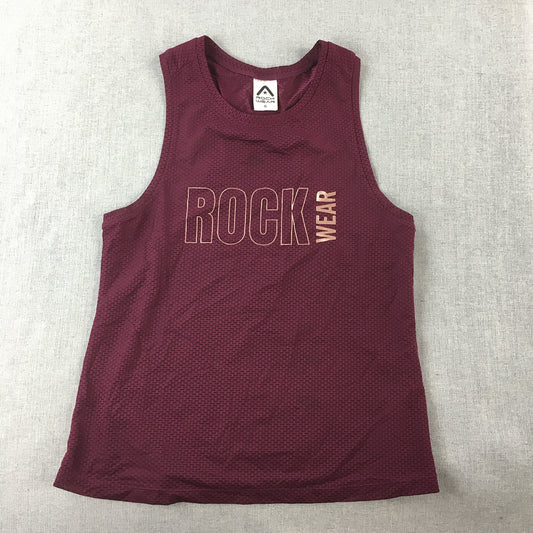 Rockwear Womens Tank Top Size 6 Plum Purple Logo Sleeveless Singlet Shirt