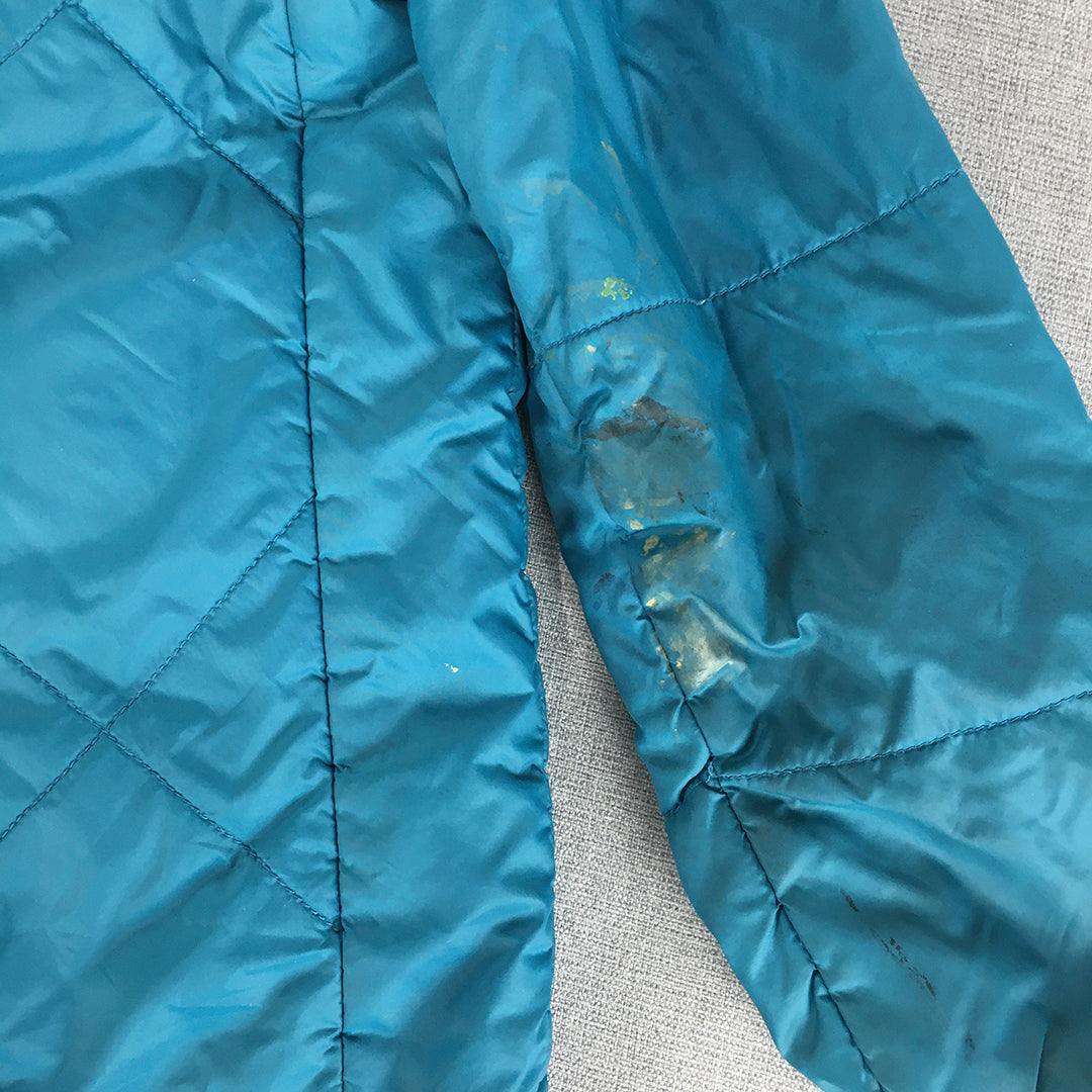 Kathmandu Kids Girls Puffer Jacket Size 6 Years Blue Zip-Up Pockets Coat