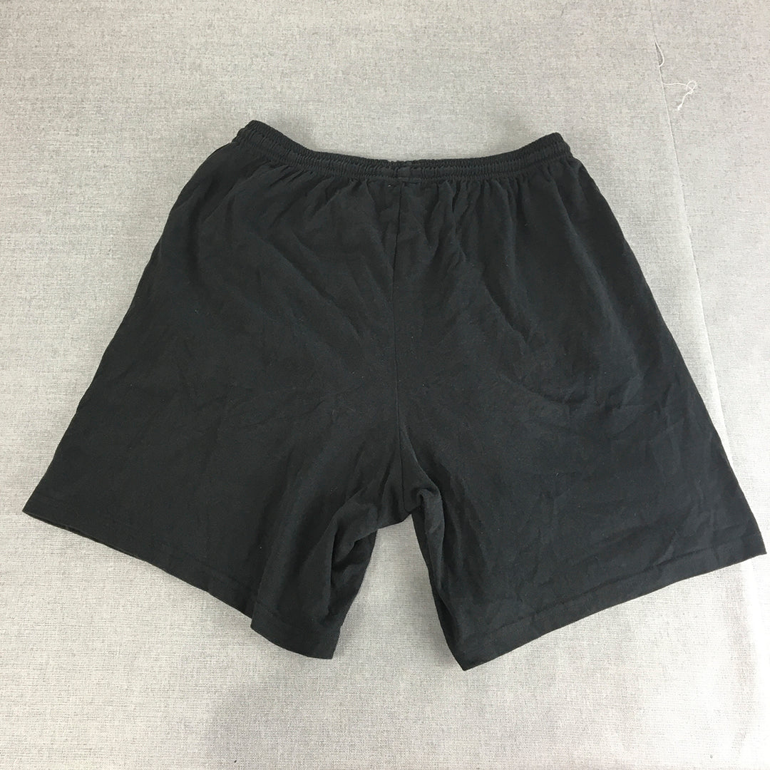 Hanes Mens Shorts Size L Black Pockets Elastic Waist