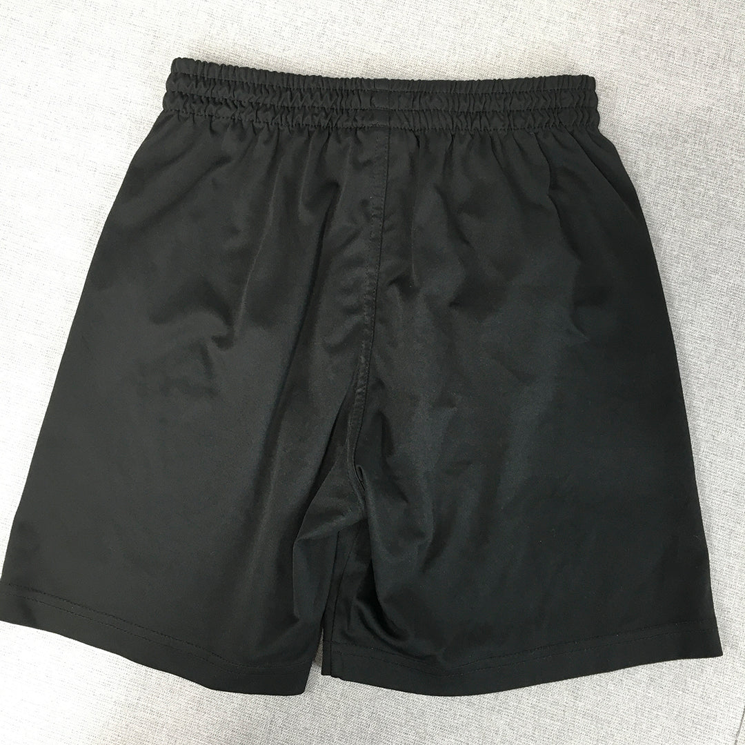 Elite Kids Boys Shorts Size 10 Black Sport Running Football Elastic Waist