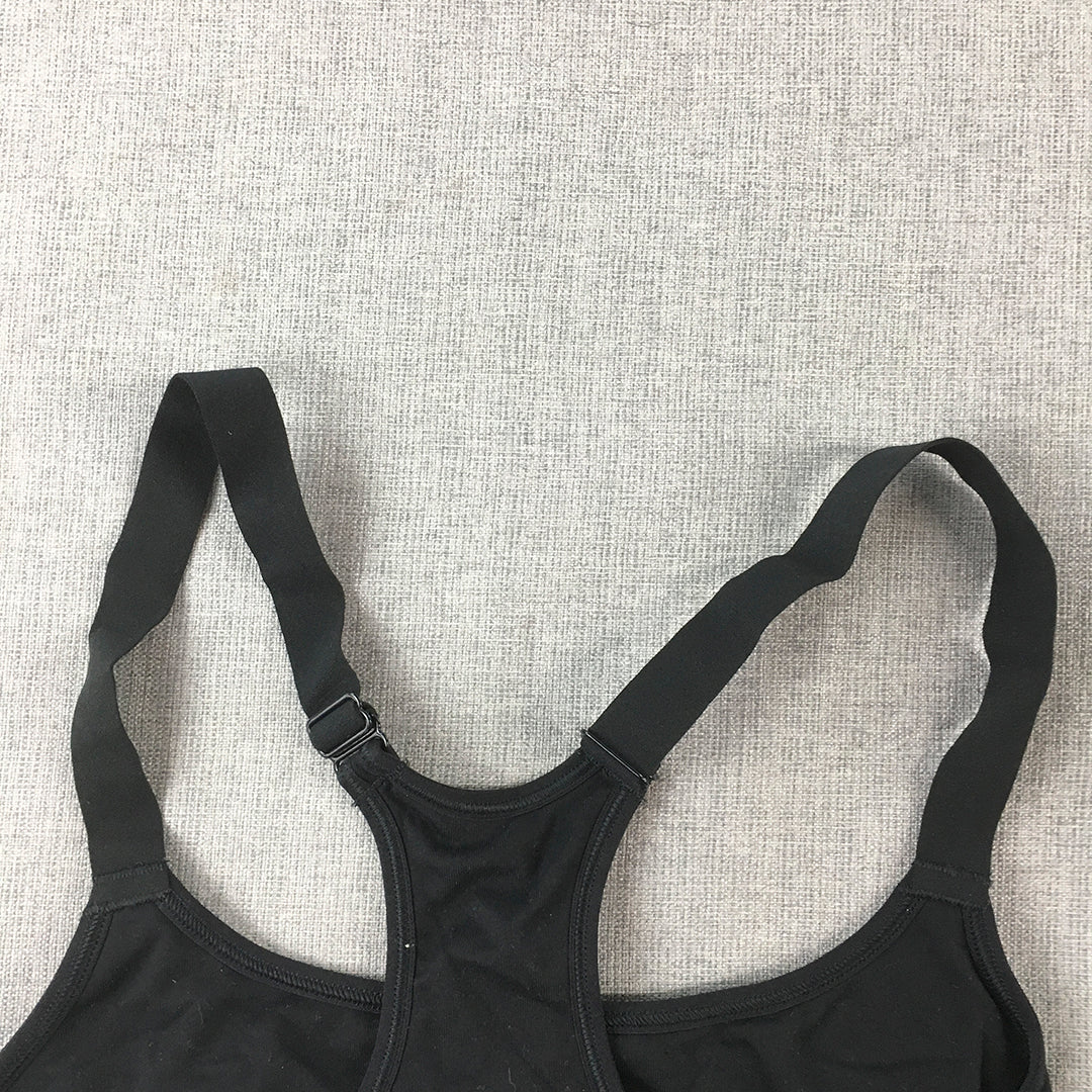 Under Armour Womens Sports Bra Size S Black Logo Sleeveless Cropped Top