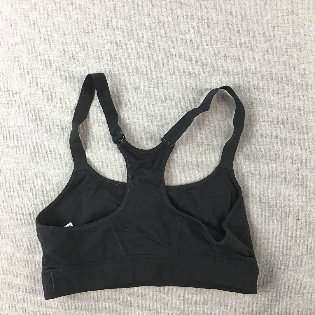 Under Armour Womens Sports Bra Size S Black Logo Sleeveless Cropped Top