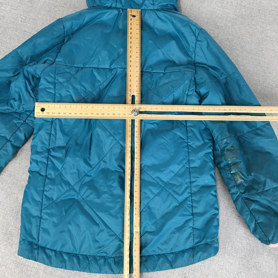 Kathmandu Kids Girls Puffer Jacket Size 6 Years Blue Zip-Up Pockets Coat