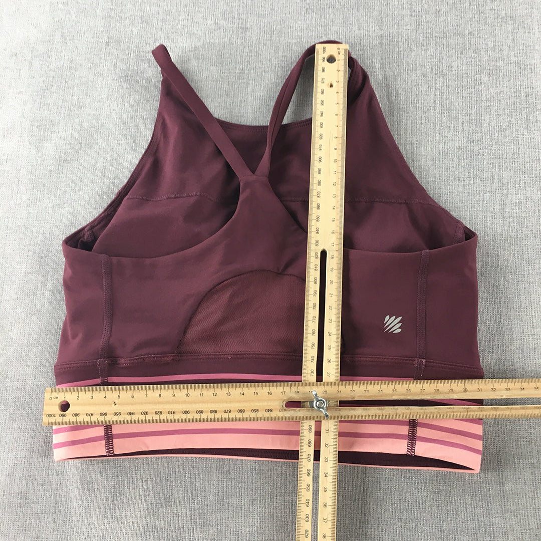 Ell & Voo Womens Sports Bra Size S Plum Purple Cropped Top