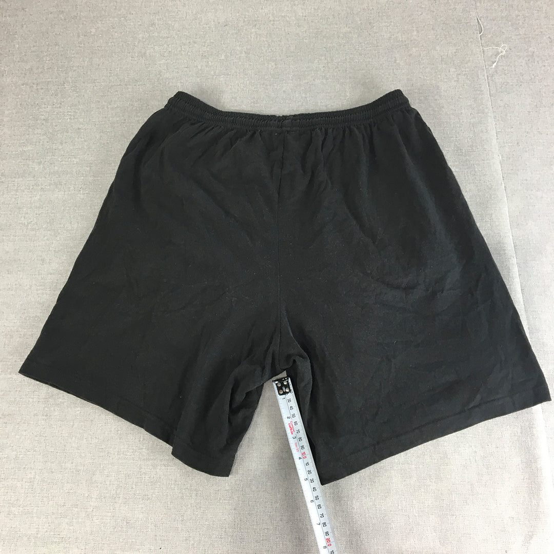 Hanes Mens Shorts Size L Black Pockets Elastic Waist