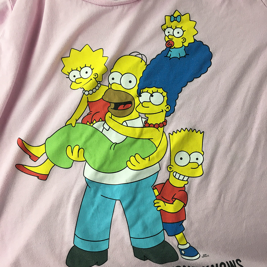 The Simpsons Womens Shirt Size 26 Pink Long Sleeve Pullover Shirt