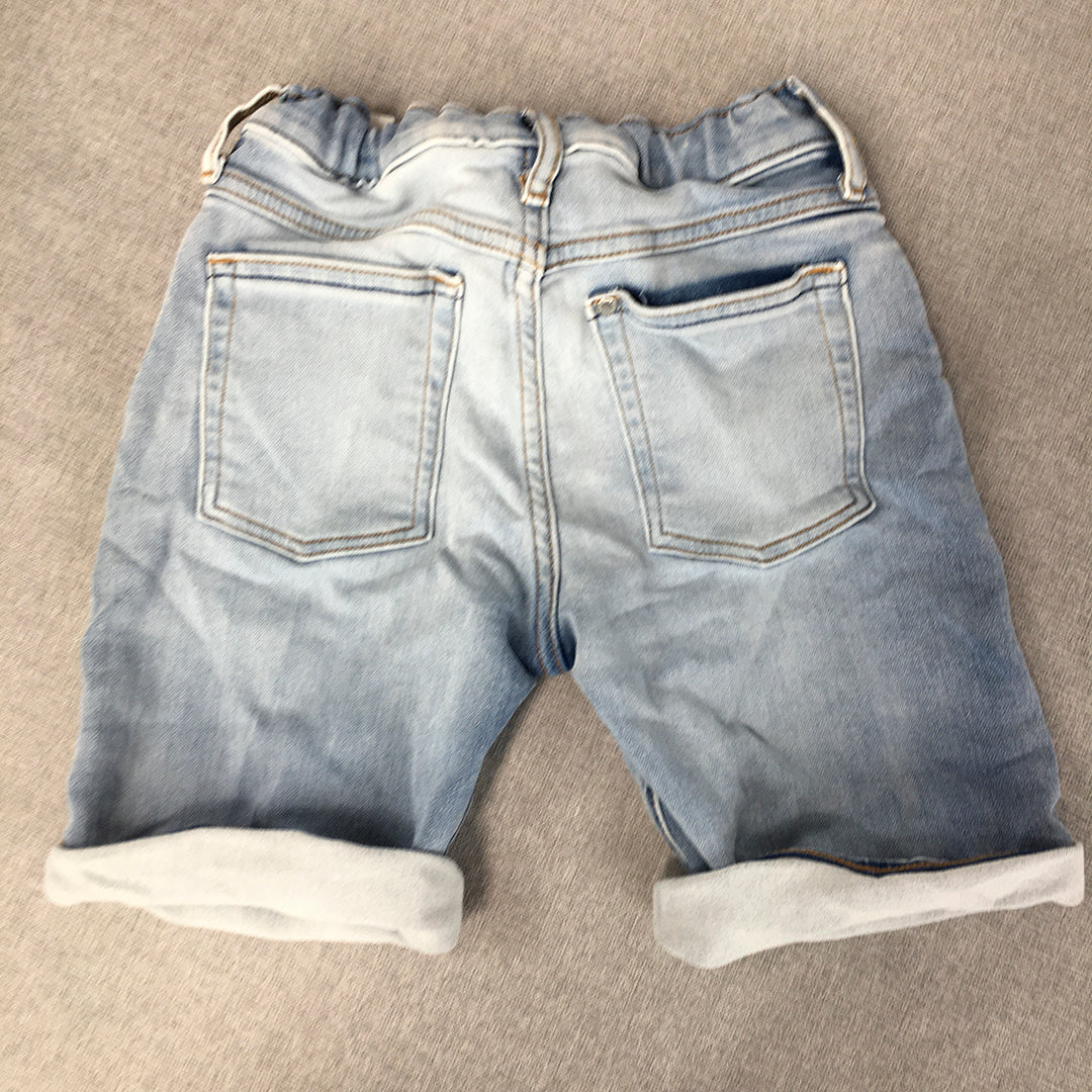 H&M Kids Boys Denim Shorts Size 6 - 7 Years Blue Stretch Fabric Pockets