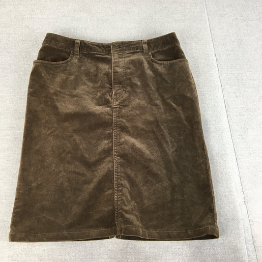 Vintage A.V.V By Michel Klein Paris Womens Corduroy Skirt Size M Brown Y2K