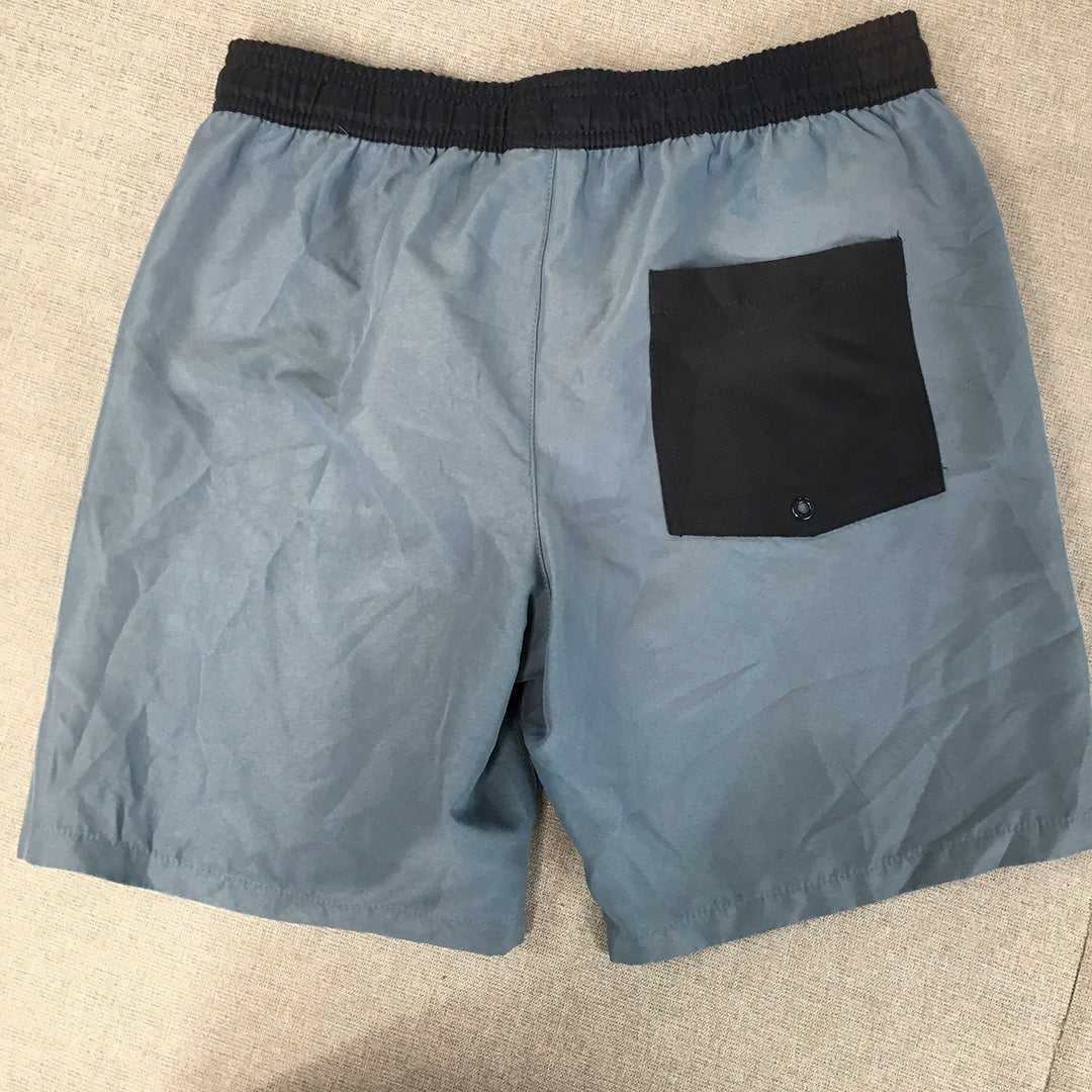 Minecraft Kids Boys Board Shorts Size 14 Blue Surf Swim Drawstring Boardies