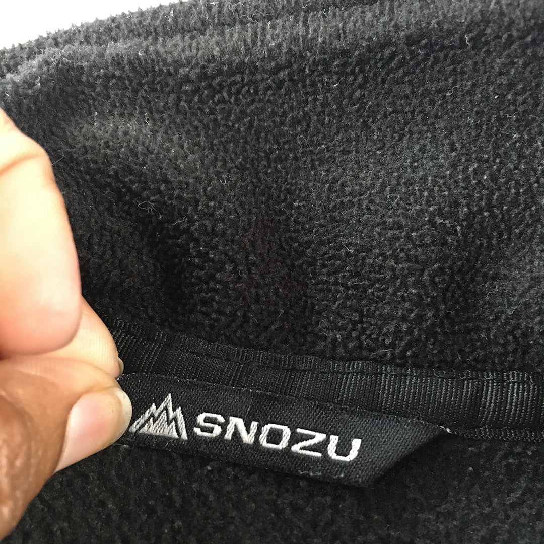 Snozu Womens Fleece Jacket Size M (10 - 12) Black Zip-Up Windbreaker Coat