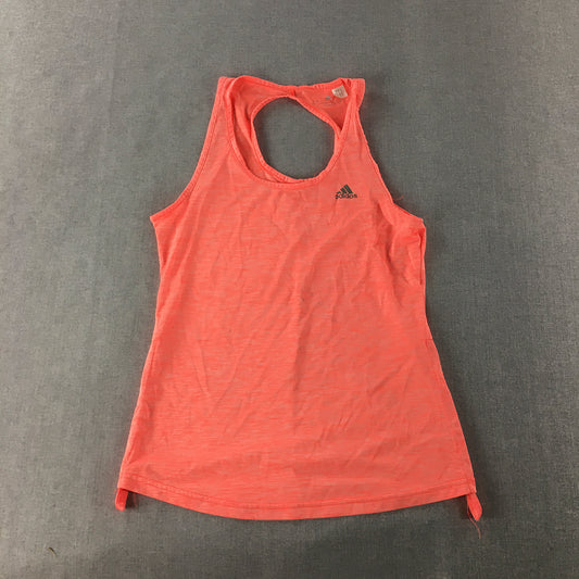 Adidas Womens Tank Top Size S Pink Logo Sleeveless Singlet Shirt Running Workout