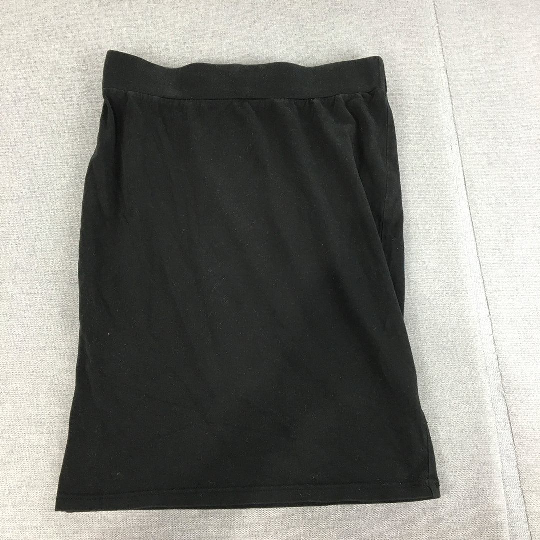 Shanton Womens Skirt Size S Black Elastic Waist Straight