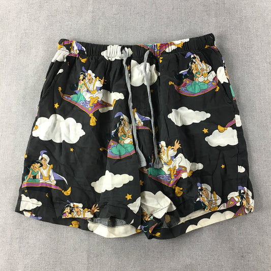 Peter Alexander x Aladdin Mens Sleepwear Shorts Size S Black Pajama