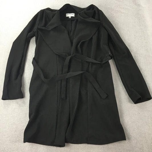 Oscar St Womens Trench Coat Size S Black Belted Collared Jacket