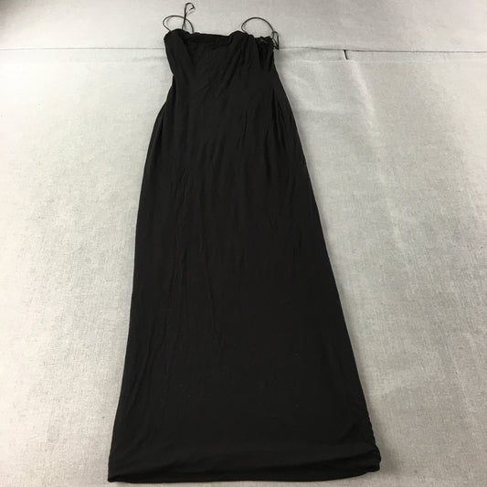 Thats So Fetch Womens Evening Gown Size 10 Black Spaghetti Strap Midi