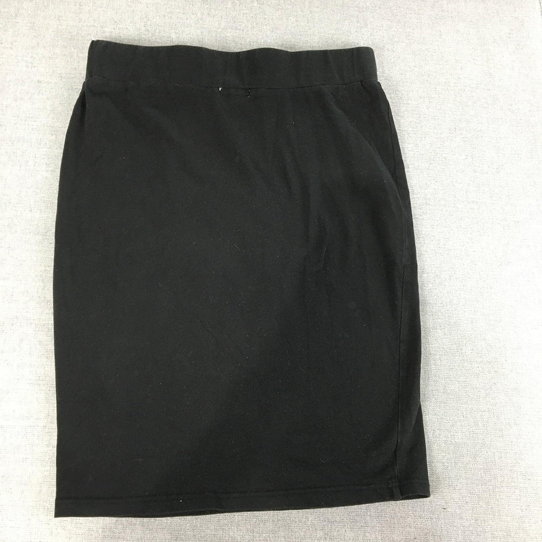 Shanton Womens Skirt Size S Black Elastic Waist Straight