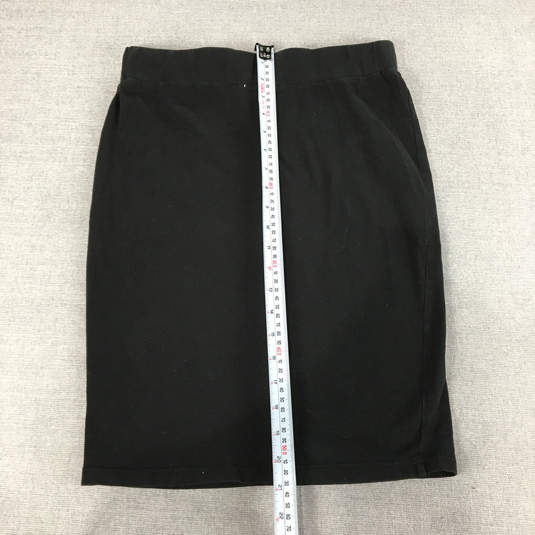 Shanton Womens Skirt Size S Black Elastic Waist Straight