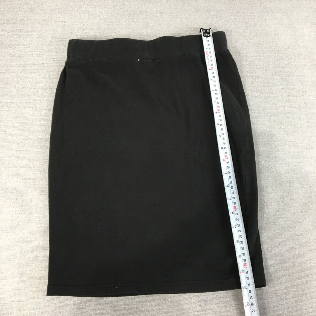 Shanton Womens Skirt Size S Black Elastic Waist Straight