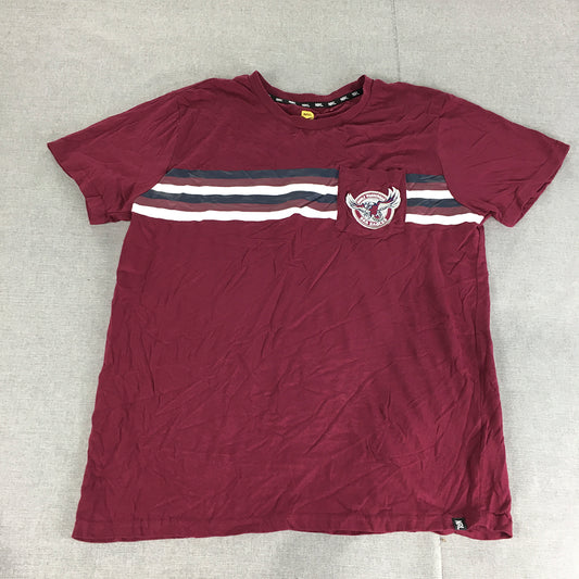 Manly Sea Eagles Mens T-Shirt Size M NRL Rugby League Pocket Tee