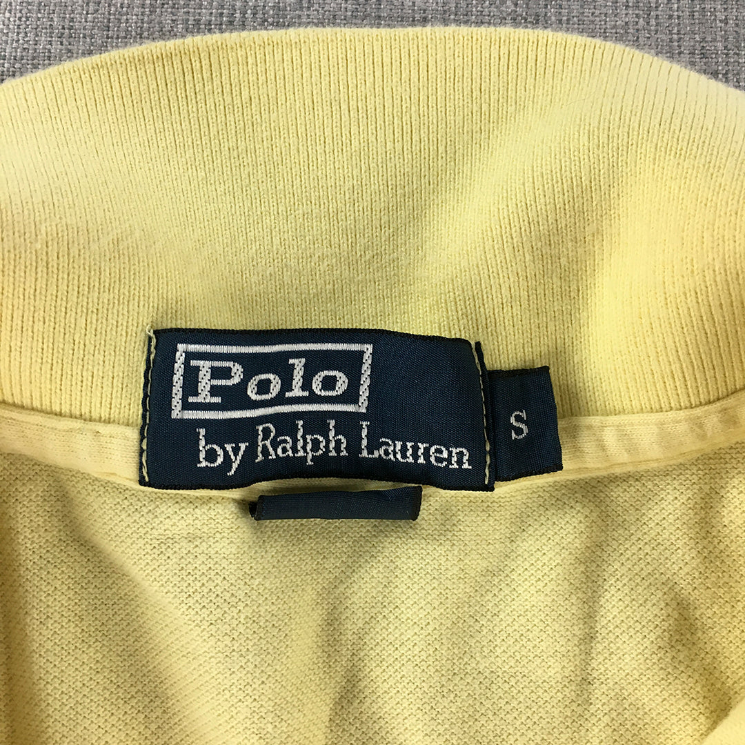 Polo Ralph Lauren Mens Shirt Size S Yellow Pony Logo Collared Rugby