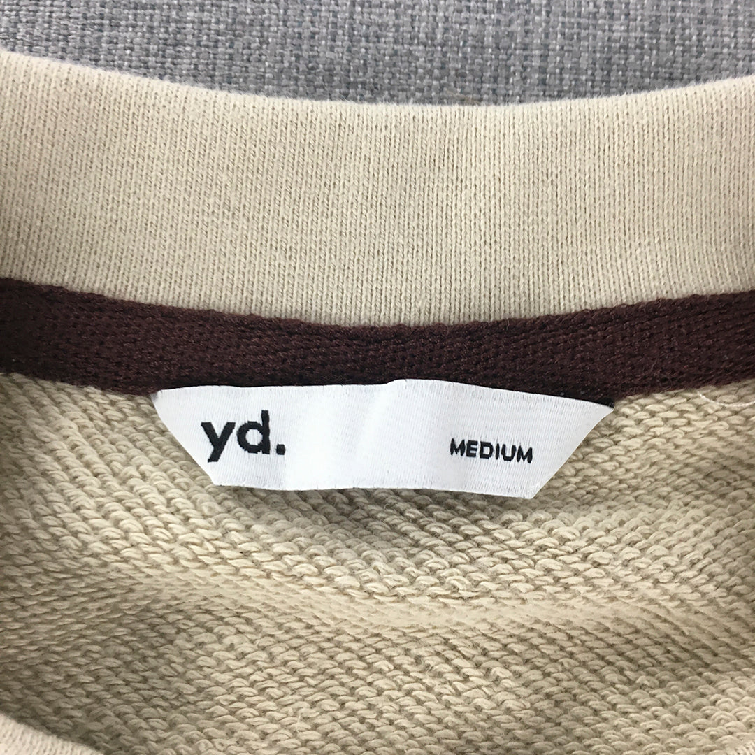 Yd. Mens Sweater Size M Brown Crew Neck Pocket Pullover Jumper