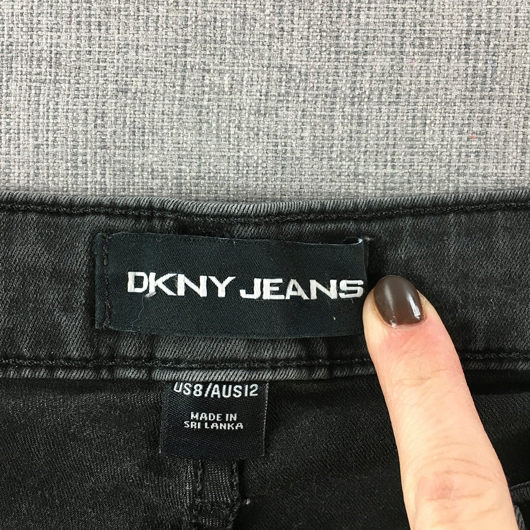 DKNY Womens Jeans Size 12 AUS Black Dark Wash Denim