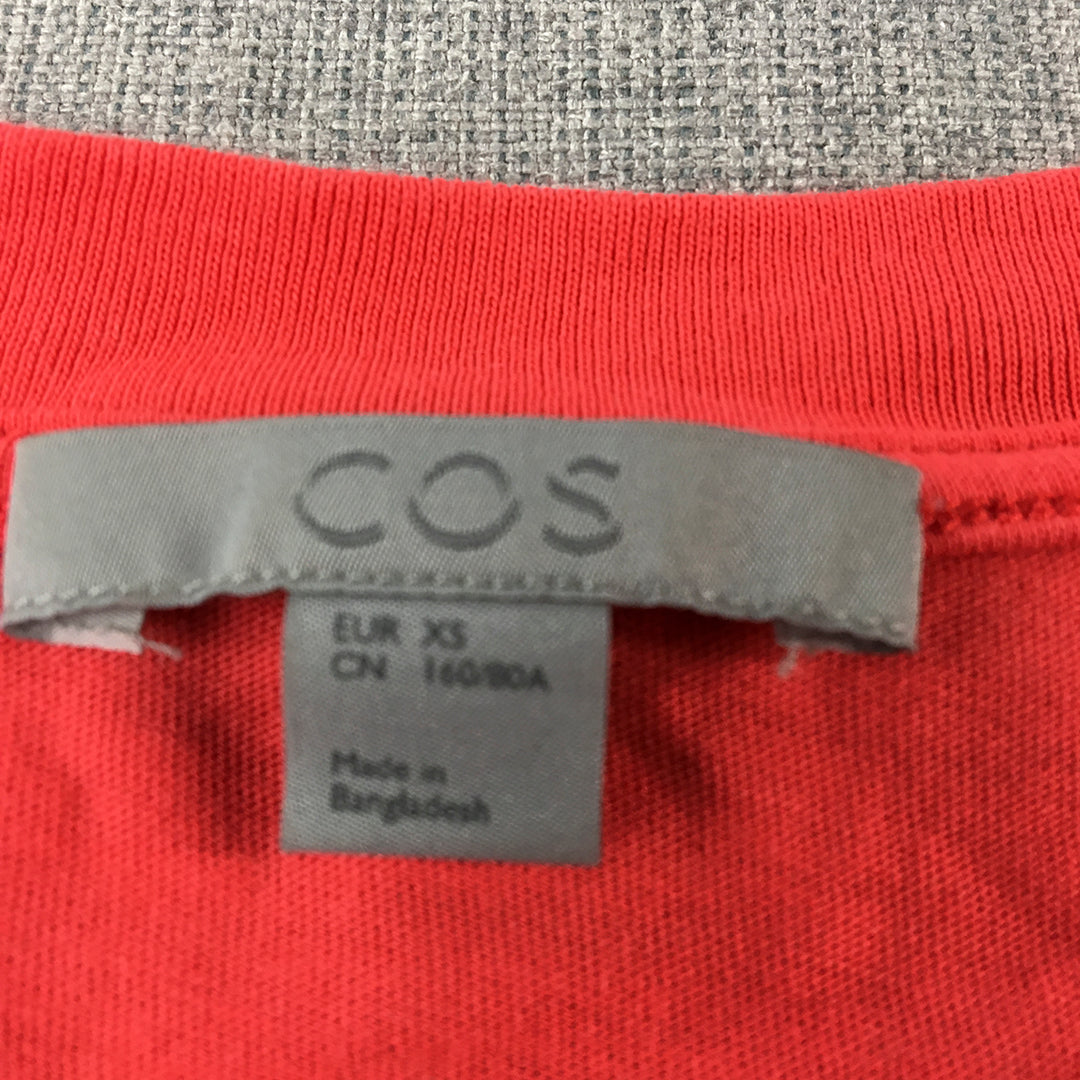 COS Womens T-Shirt Size XS Red Short Sleeve Crew Neck Top