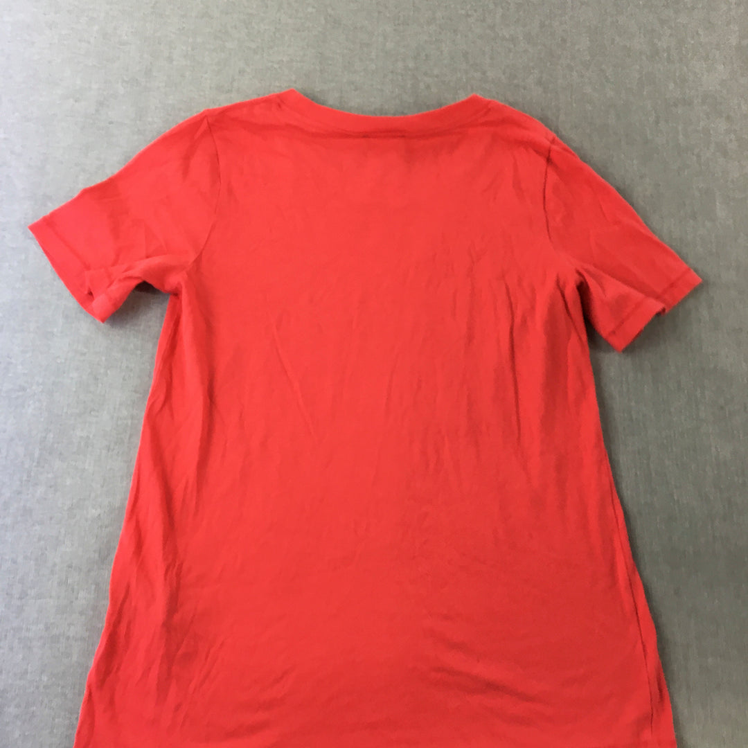 COS Womens T-Shirt Size XS Red Short Sleeve Crew Neck Top