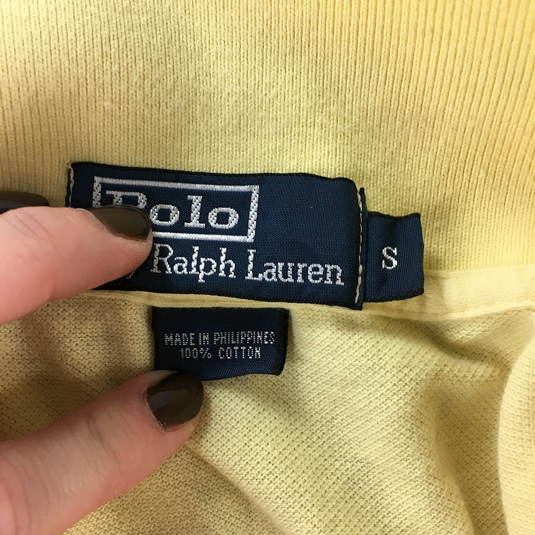 Polo Ralph Lauren Mens Shirt Size S Yellow Pony Logo Collared Rugby